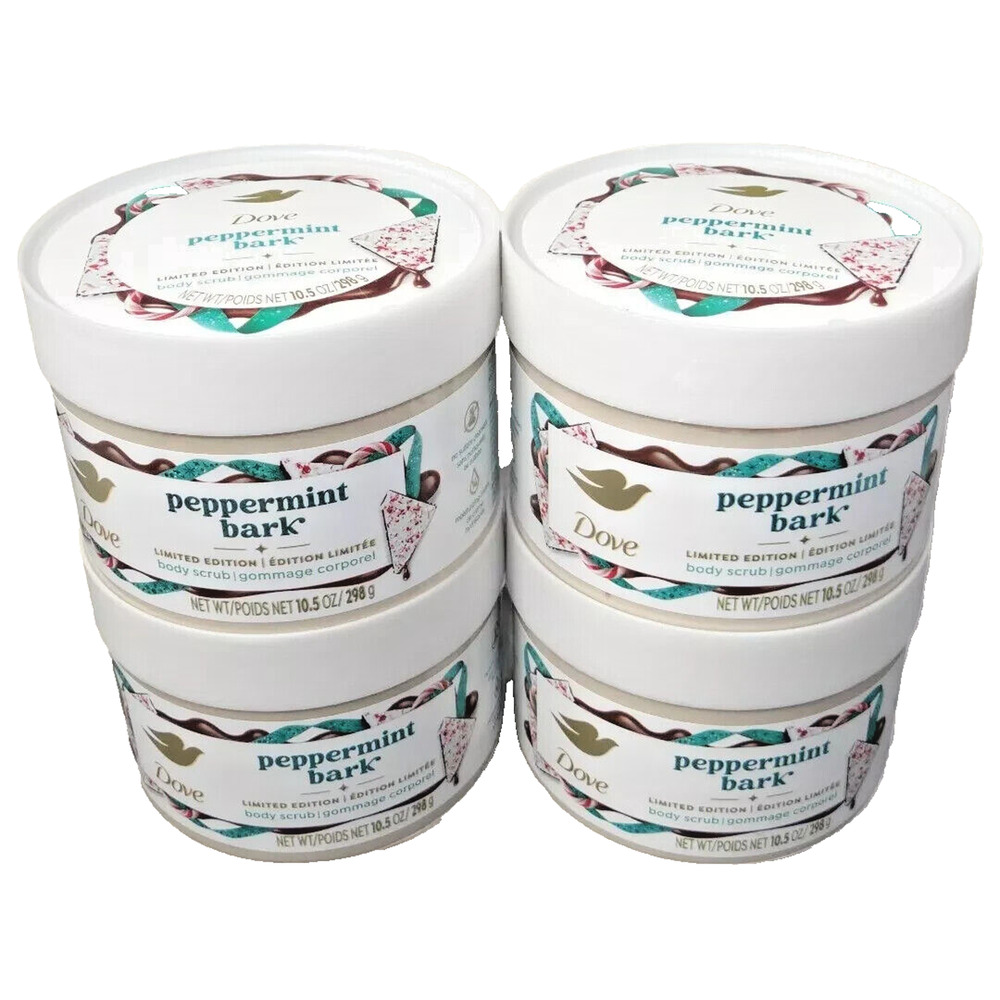 4 Pack Dove Holiday Treats Body Scrub - Peppermint Bark - 10.5 OZ Each